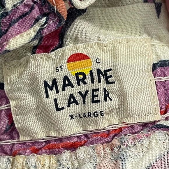 Marine Layer Sofie Smocked Mini Tiered Skirt in Tropical Floral Size XL - Picture 5 of 8